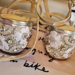 Betsey Johnson Silver with embellished heels
